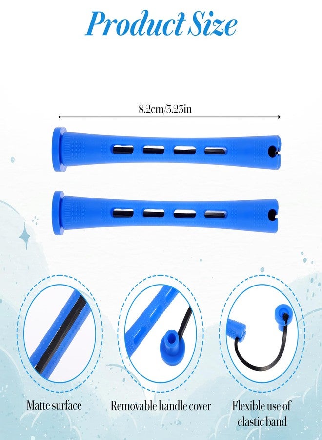 Wanmu 30 Pcs Perm Rods For Short Hair Plastic Cold Wave Rods Hair Curling Rollers Curling Roller Perm Rod Small Hair-Rollers for DIY Styling (Blue, 0.47 Inches) - Image 2